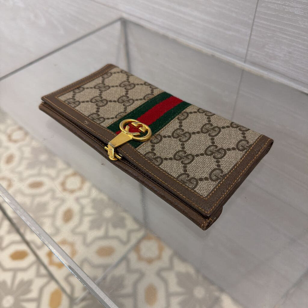 Vintage Gucci Ophidia Continental Wallet in GG Supreme Canvas