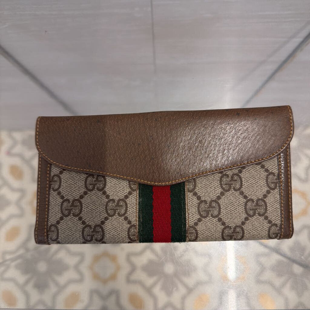 Vintage Gucci Ophidia Continental Wallet in GG Supreme Canvas