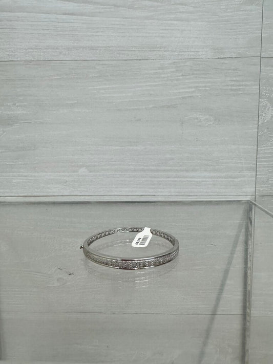 Silver Diamond Chip Bangle Bracelet