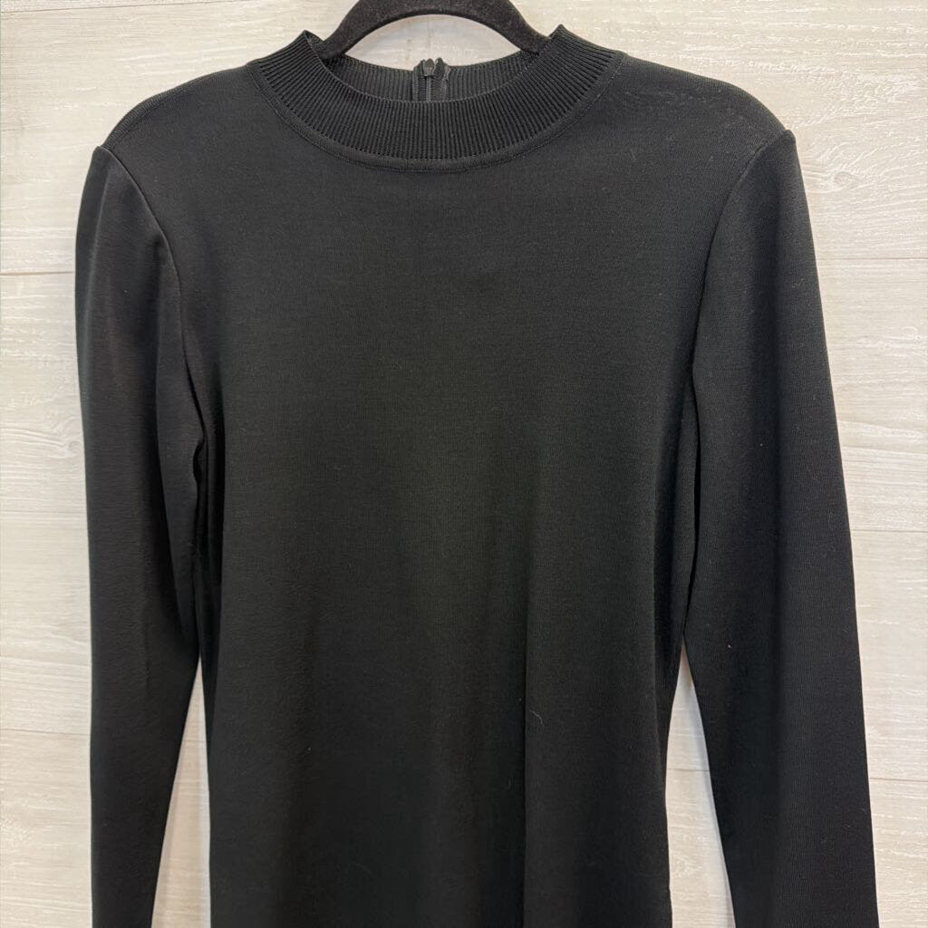 Ming Wang Black Mock Neck Long Sleeve Top Small