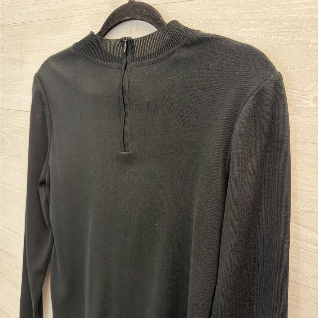 Ming Wang Black Mock Neck Long Sleeve Top Small
