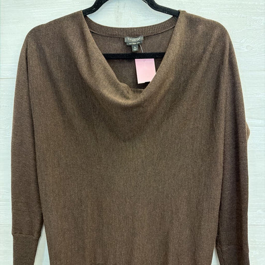 Talbots Brown Pure Merino Wool Cowl Neck Long Sleeve Sweater Top Small Petite