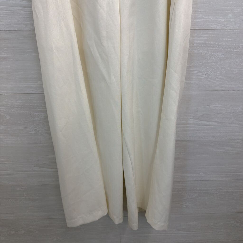 Few Moda Ivory Strapless Layered Cropped Jumpsuit Medium