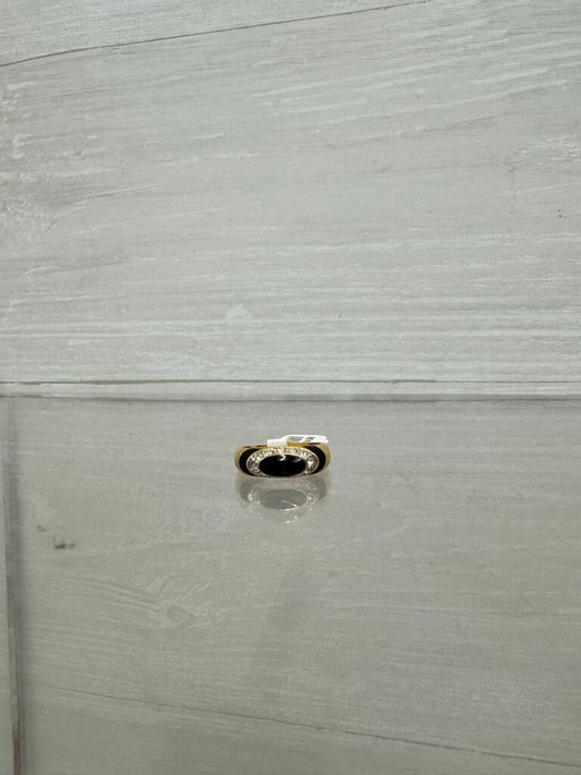 Vintage Black Stone Costume Ring Size 7.5