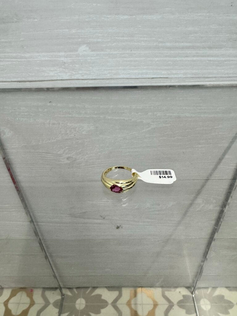 Vintage Pavoi Red Stone Cocktail Ring 7