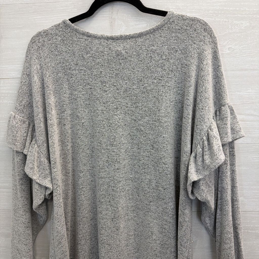 Grey Pearl Embellished Long Sleeve Sweater Top 18/20W