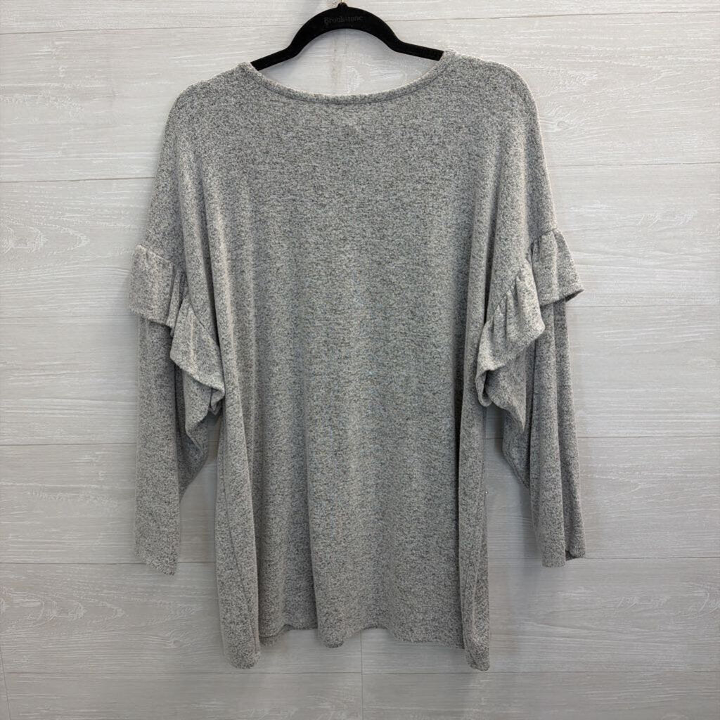 Grey Pearl Embellished Long Sleeve Sweater Top 18/20W