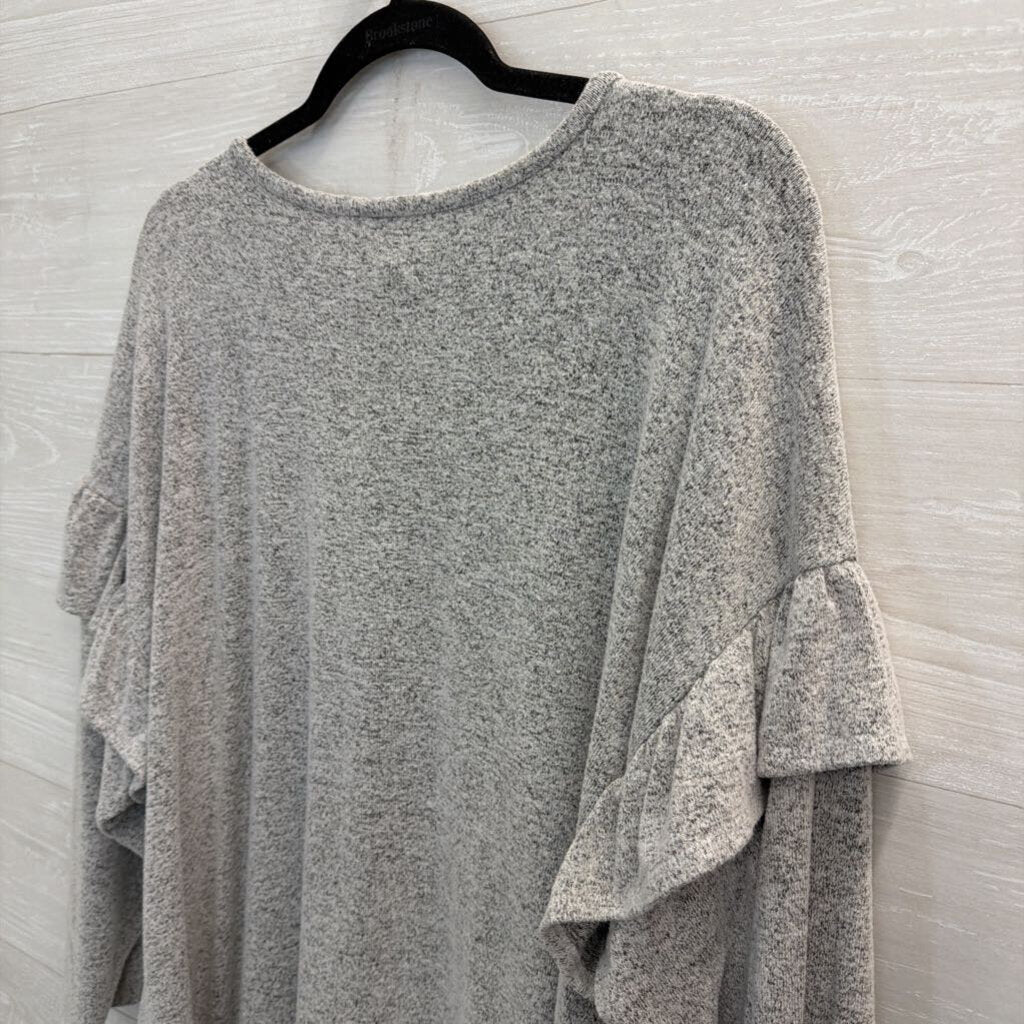 Grey Pearl Embellished Long Sleeve Sweater Top 18/20W