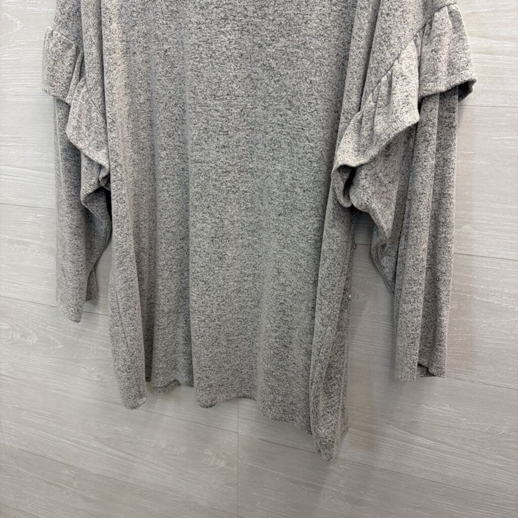Grey Pearl Embellished Long Sleeve Sweater Top 18/20W