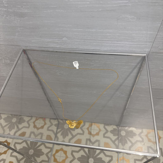 Gold Toned Butterfly Necklace