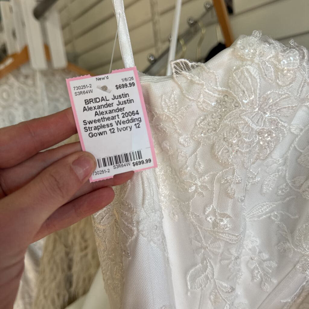 Justin Alexander Sweetheart 20064 Strapless Wedding Gown 12