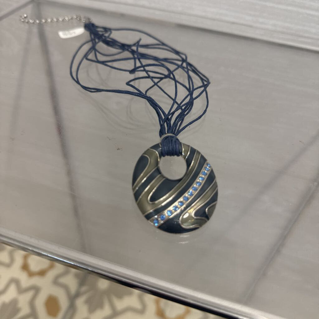 Multi Strand Blue Statement Necklace