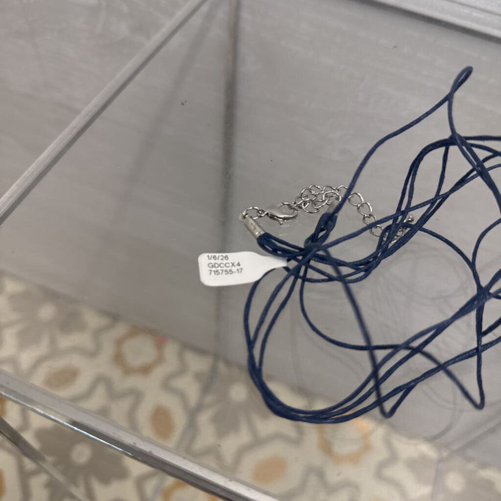 Multi Strand Blue Statement Necklace