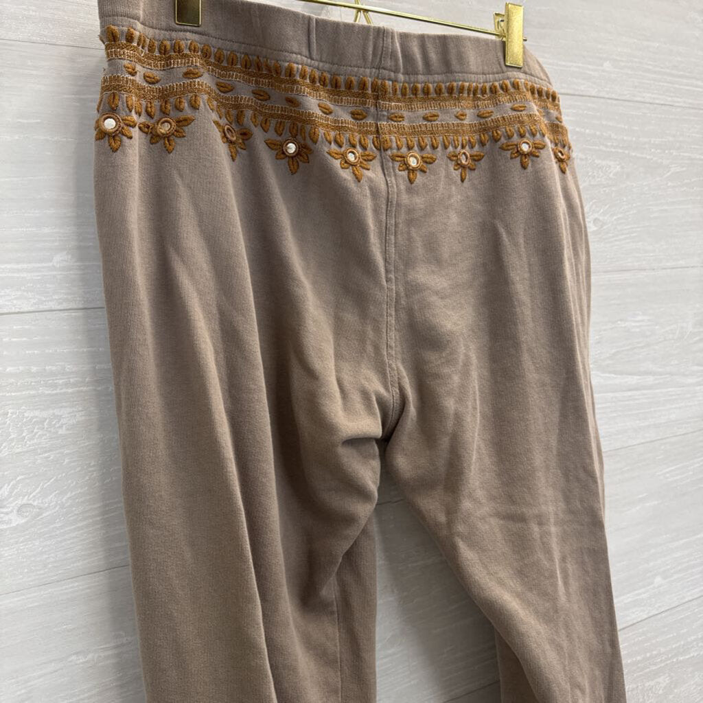 FP One Grey/ Gold Three Wishes Embroidered Balloon Sweatpants Medium