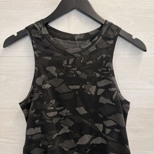 Lululemon Black/ Grey Print Cropped Tank Top Small