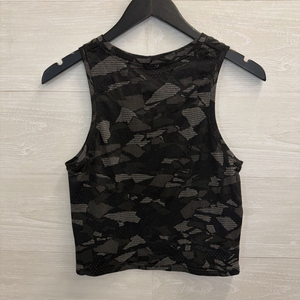 Lululemon Black/ Grey Print Cropped Tank Top Small