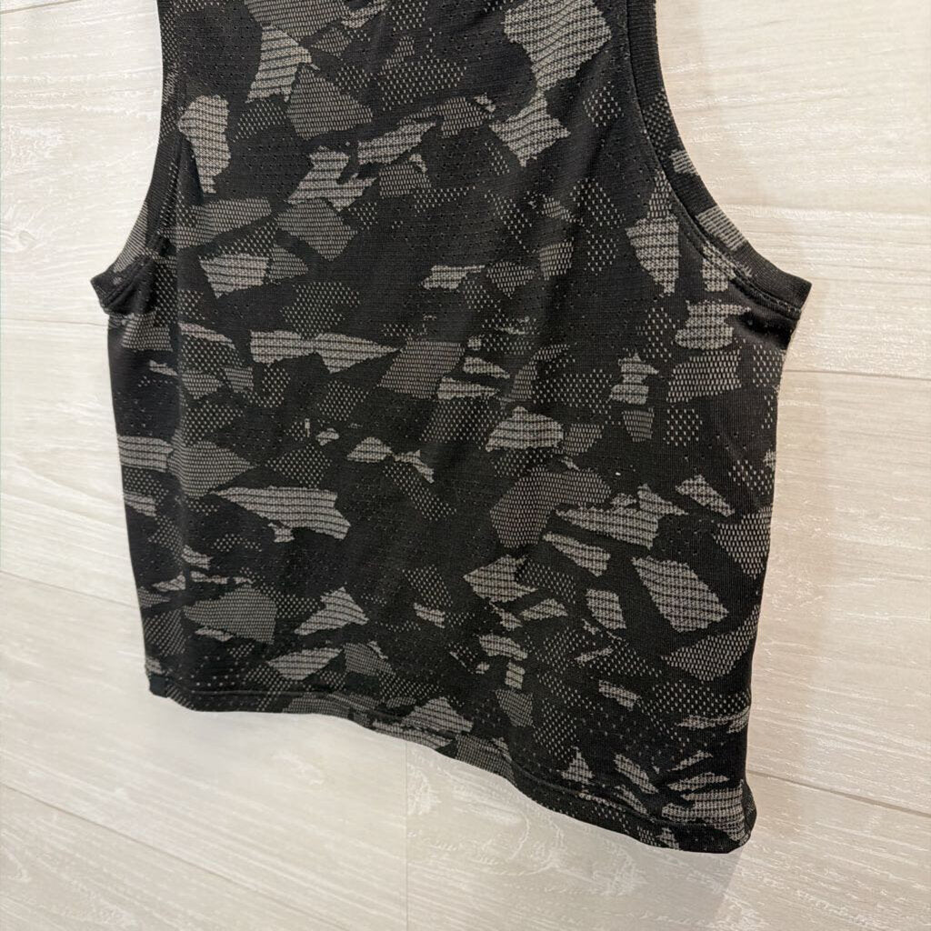 Lululemon Black/ Grey Print Cropped Tank Top Small