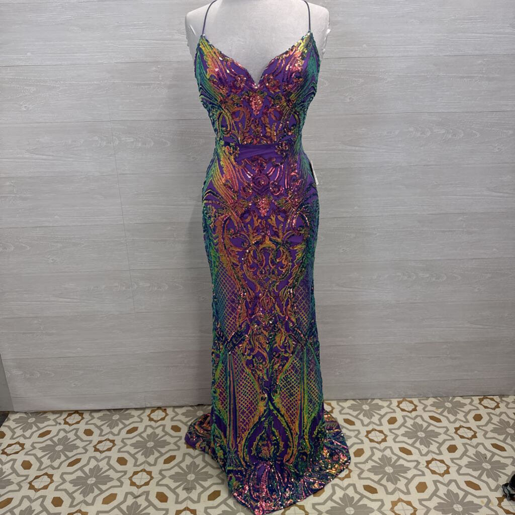 Windsor Strappy Fitted Sequin Dress 3/4