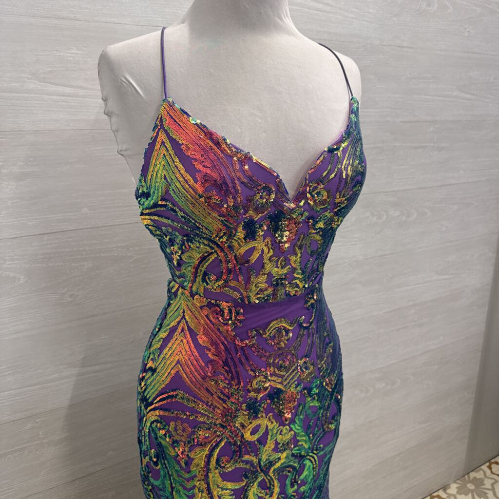 Windsor Strappy Fitted Sequin Dress 3/4