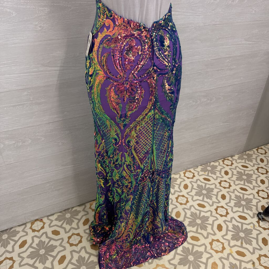 Windsor Strappy Fitted Sequin Dress 3/4