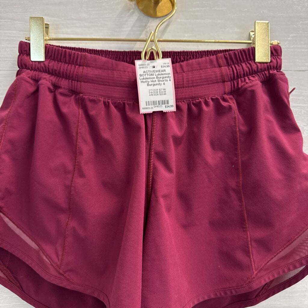 Lululemon Burgundy Hotty Hot Shorts 4