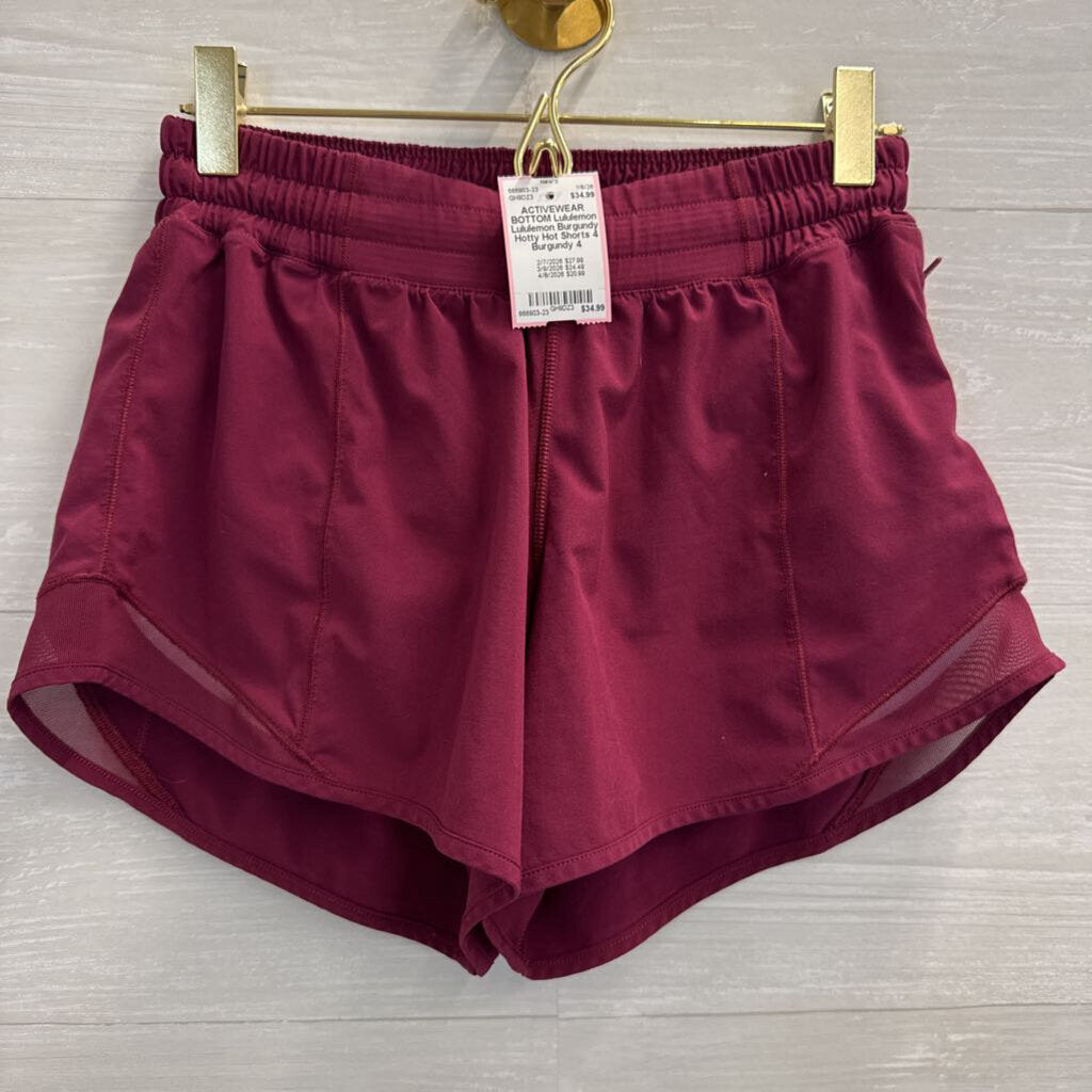 Lululemon Burgundy Hotty Hot Shorts 4