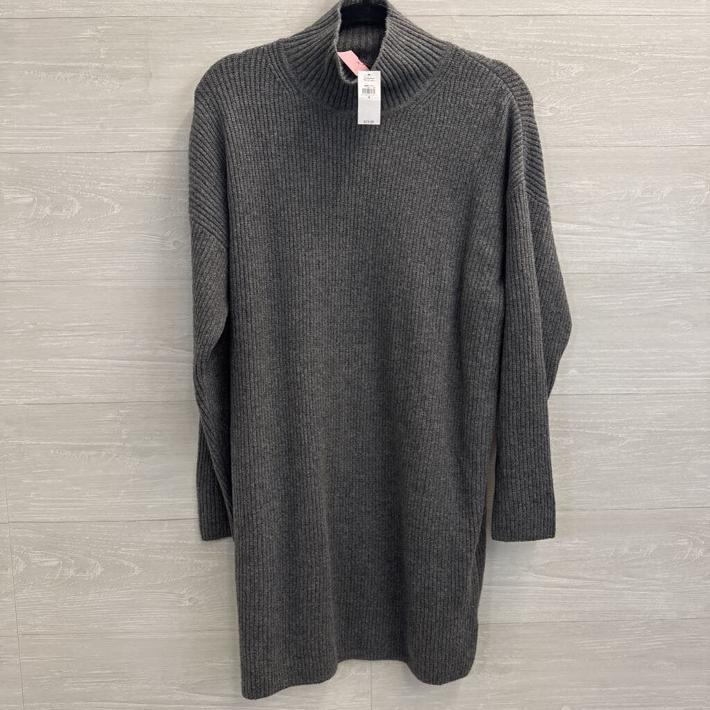 Gap Grey Knit Long Sleeve Mock Neck Sweater Dress Small