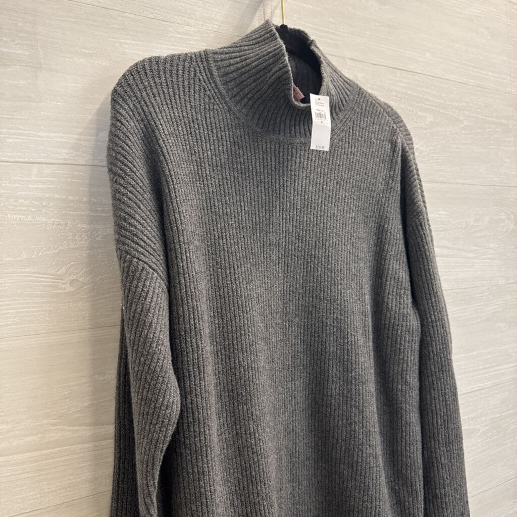 Gap Grey Knit Long Sleeve Mock Neck Sweater Dress Small