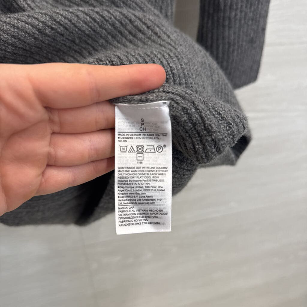 Gap Grey Knit Long Sleeve Mock Neck Sweater Dress Small