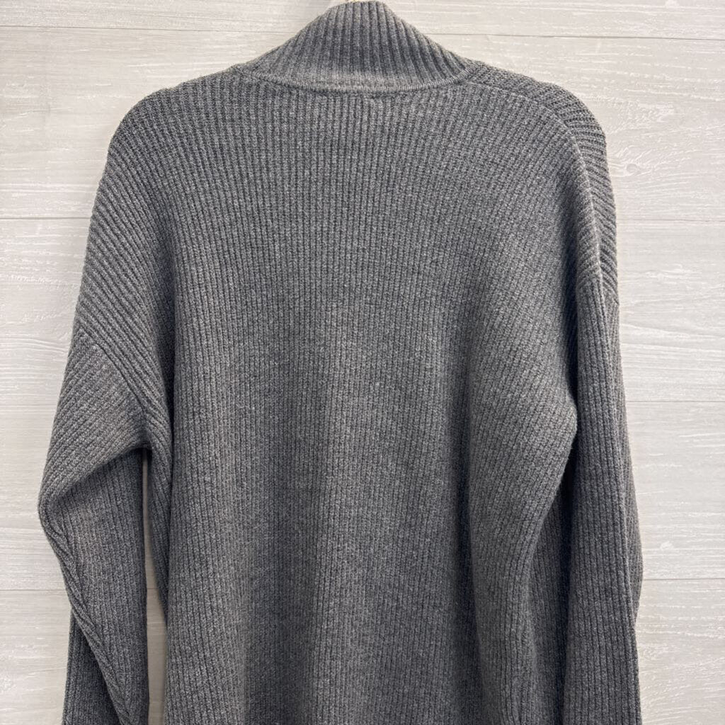 Gap Grey Knit Long Sleeve Mock Neck Sweater Dress Small