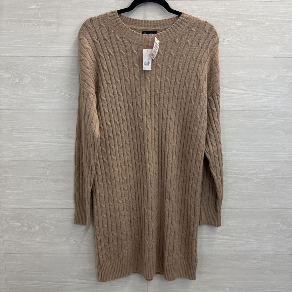 Gap Brown Cable Knit Long Sleeve Sweater Dress Small
