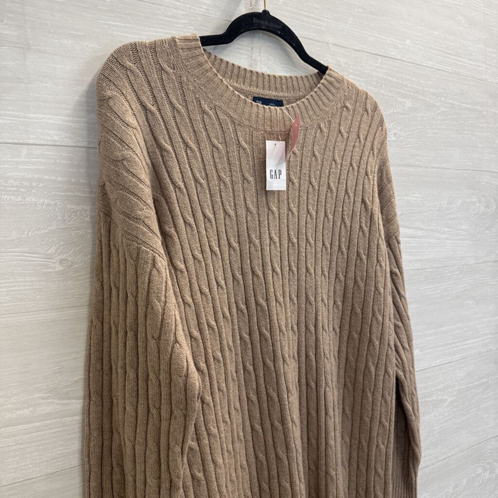 Gap Brown Cable Knit Long Sleeve Sweater Dress Small