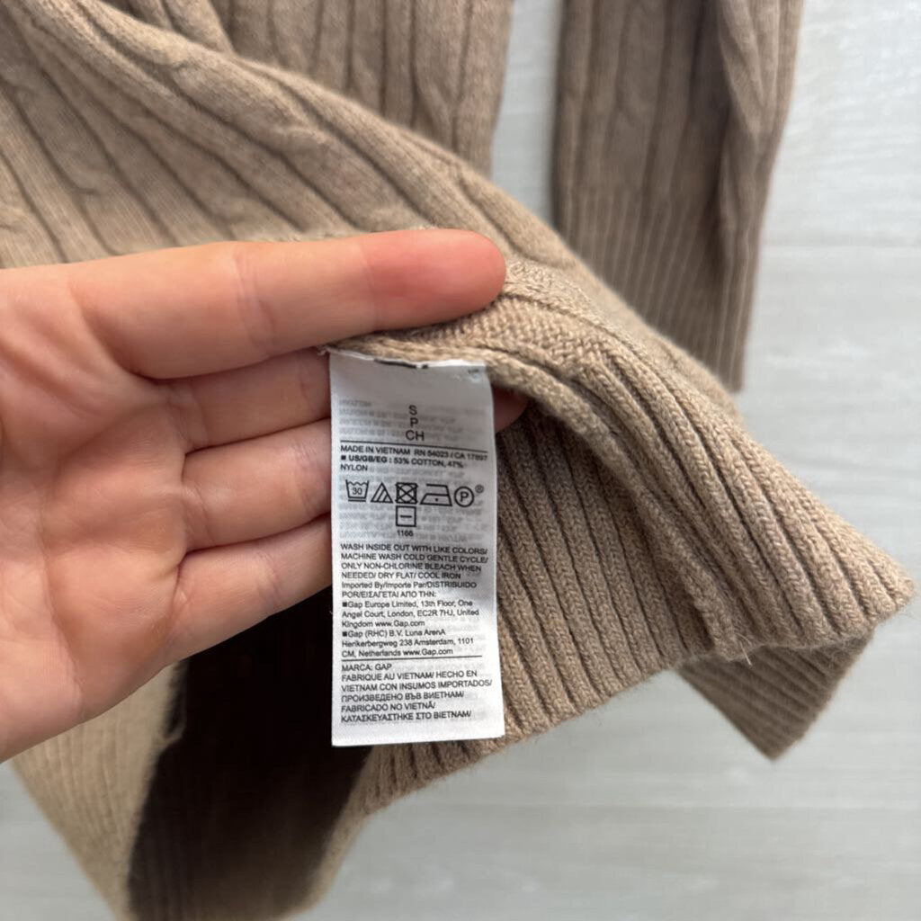 Gap Brown Cable Knit Long Sleeve Sweater Dress Small