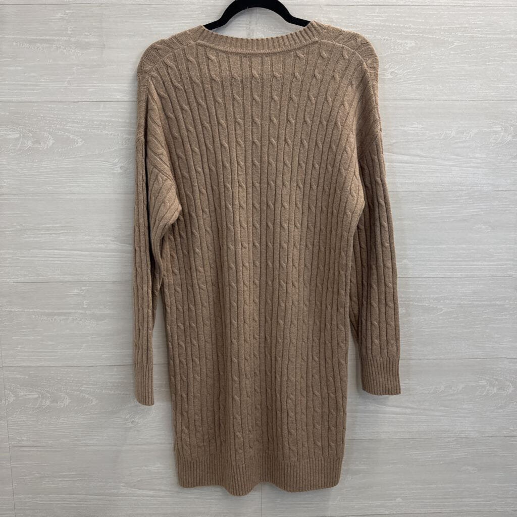 Gap Brown Cable Knit Long Sleeve Sweater Dress Small