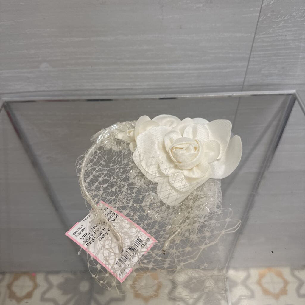 Ivory Flower Detail Birdcage Headband