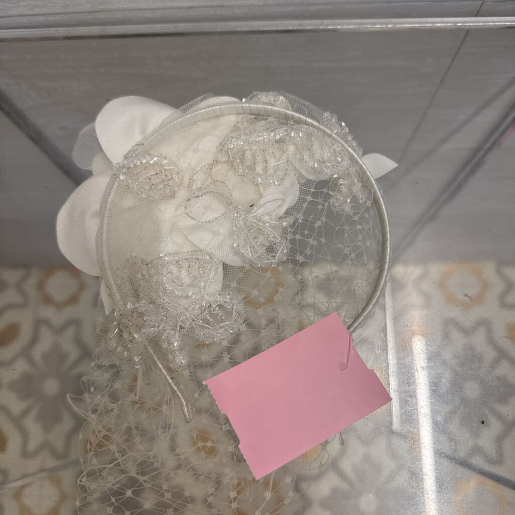 Ivory Flower Detail Birdcage Headband