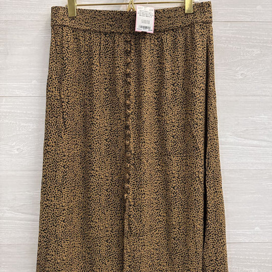 Loft Brown/ Black Print Midi Skirt Small