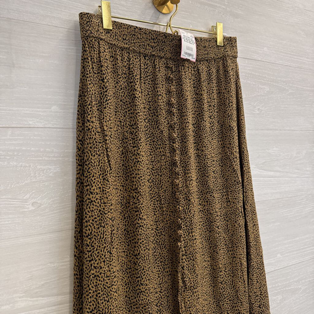 Loft Brown/ Black Print Midi Skirt Small