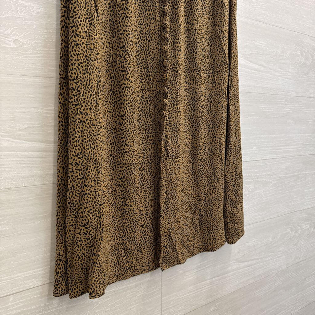 Loft Brown/ Black Print Midi Skirt Small