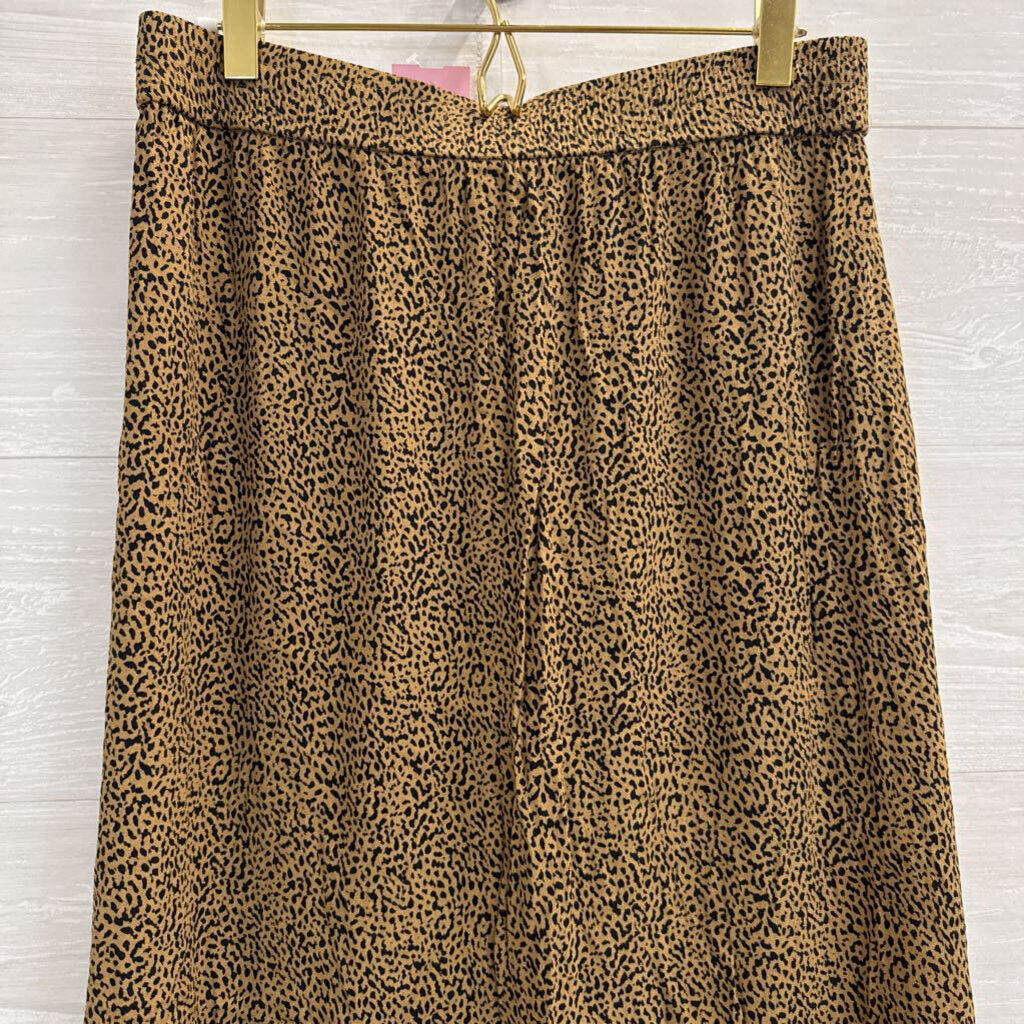 Loft Brown/ Black Print Midi Skirt Small