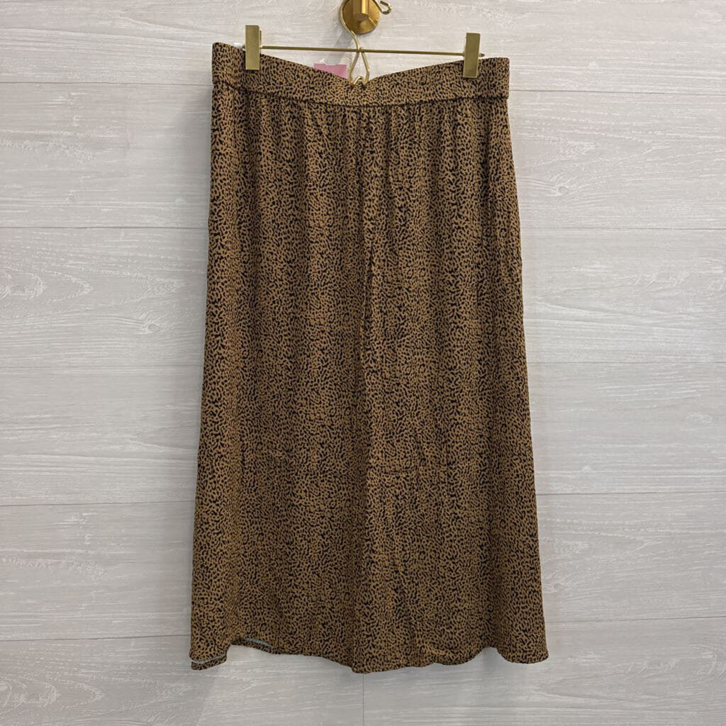 Loft Brown/ Black Print Midi Skirt Small