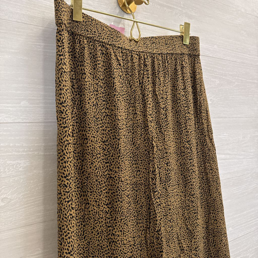 Loft Brown/ Black Print Midi Skirt Small
