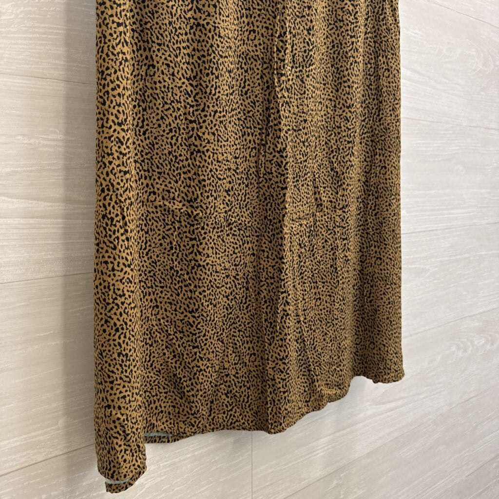 Loft Brown/ Black Print Midi Skirt Small