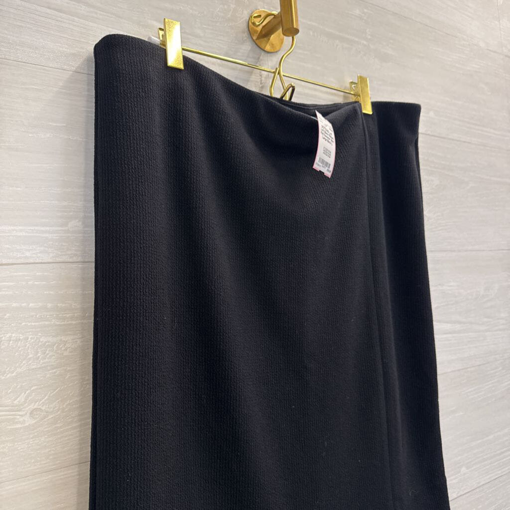 Loft Black Ribbed Knit Sweater Skirt Large