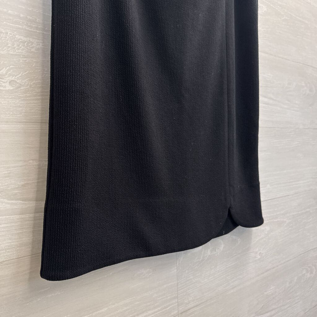 Loft Black Ribbed Knit Sweater Skirt Large