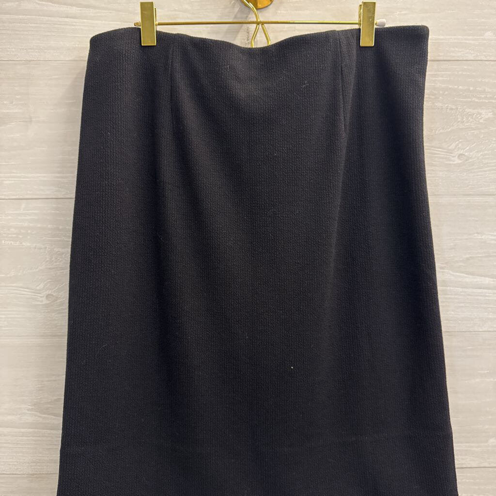 Loft Black Ribbed Knit Sweater Skirt Large