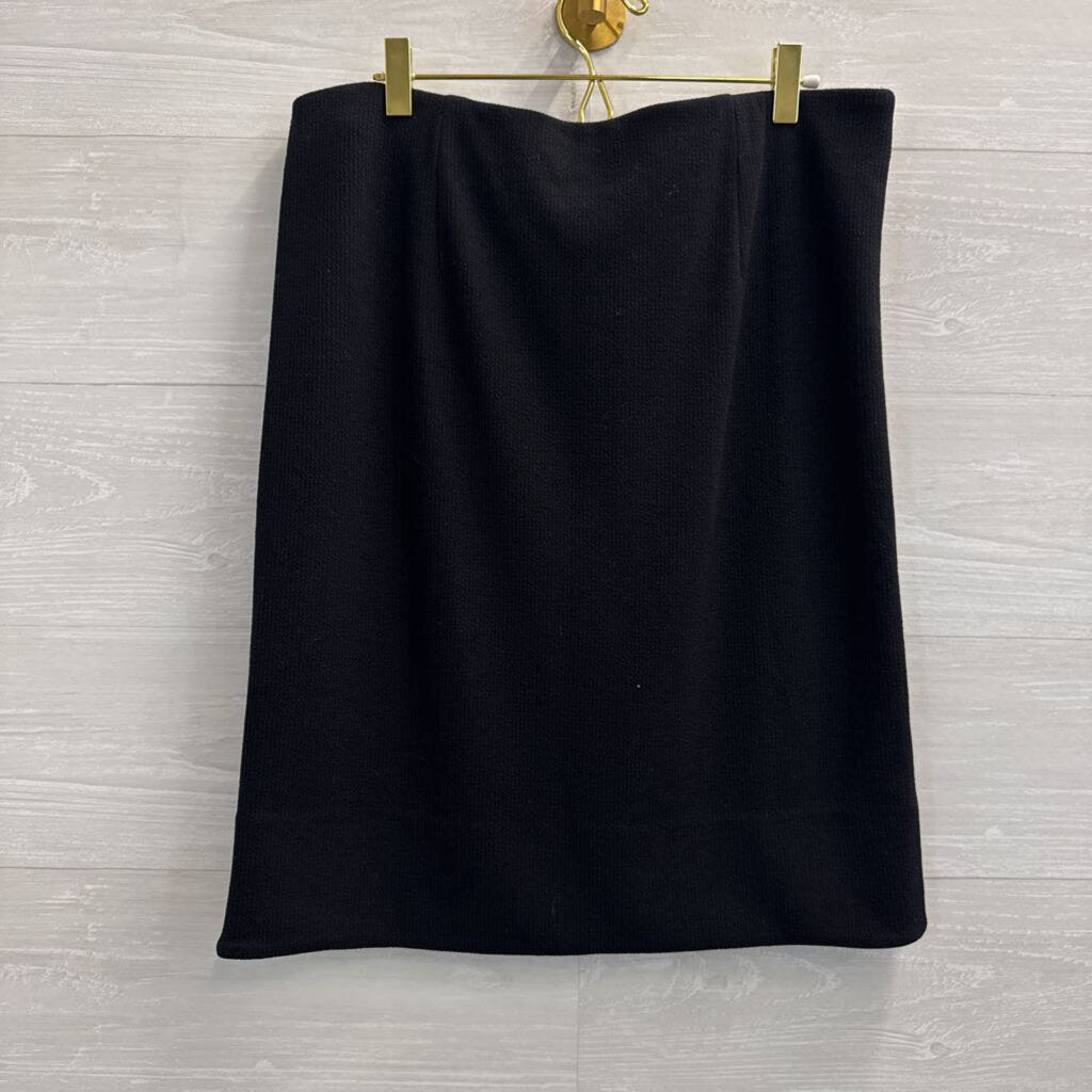 Loft Black Ribbed Knit Sweater Skirt Large