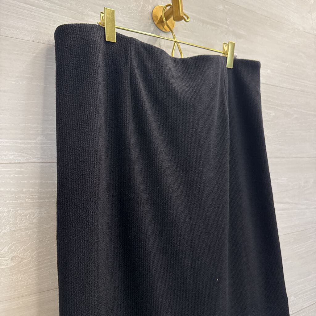 Loft Black Ribbed Knit Sweater Skirt Large