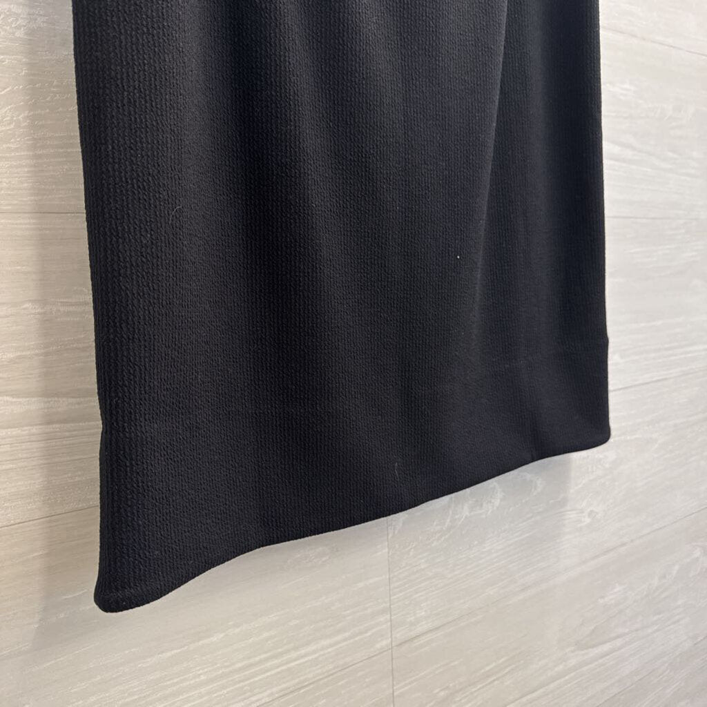 Loft Black Ribbed Knit Sweater Skirt Large