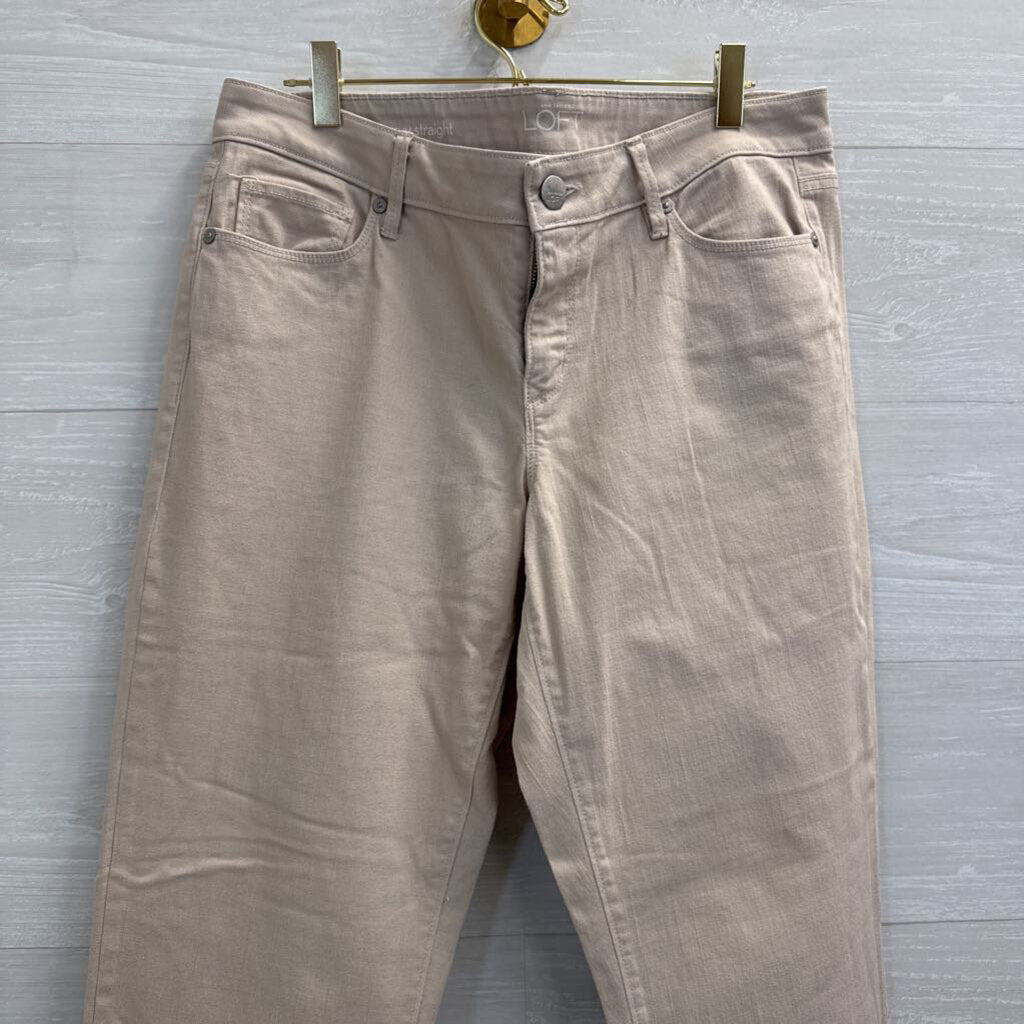 Loft Beige Curvy Straight Jeans 30
